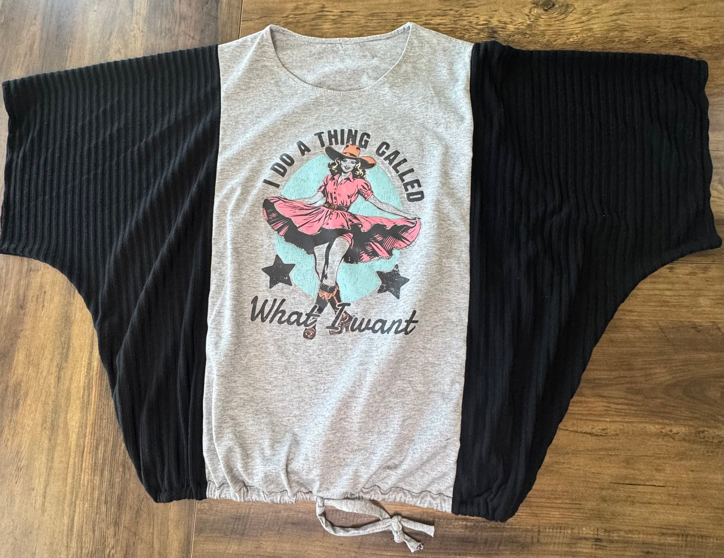 "I do What I Want" Upcycled T-Shirt. One Size Fits Most.