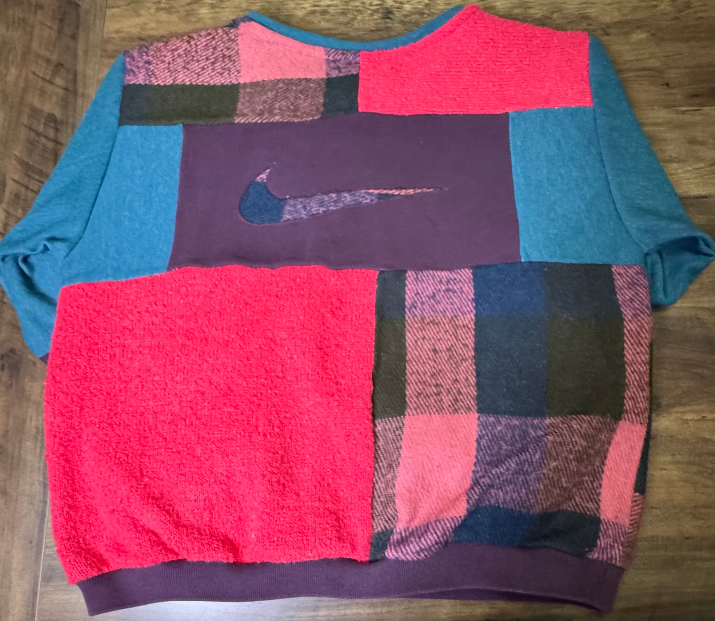 "MATERIAL GIRL" Patchwork Sweatshirt  Size M/L