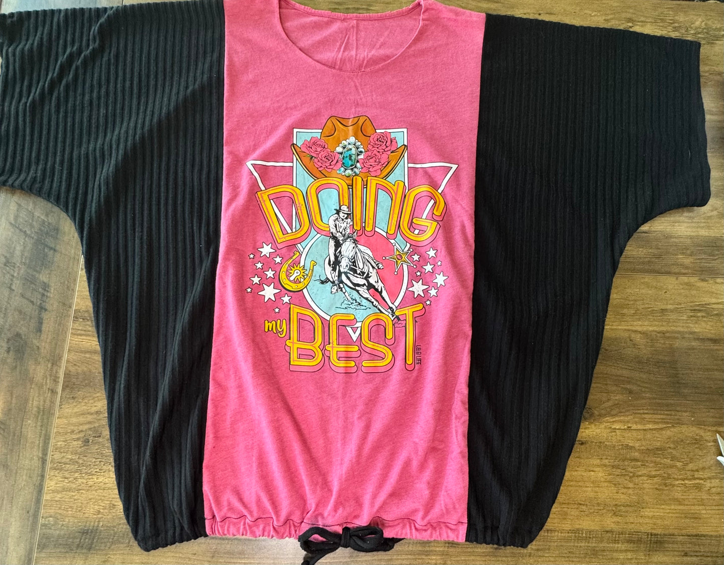 "Doing My Best" Pink T-Shirt with Black accents.  One Size Fits Most.
